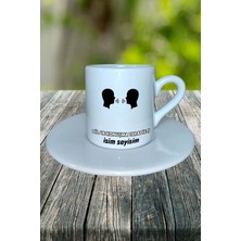 Dil ve Konuşma Terapisti Meslek Baskılı Türk Kahvesi Fincanı Tabaklı Kişiye Özel Model 4