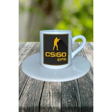 Counter Strike Cs Cs:go Cs 2 Oyun Baskılı Türk Kahvesi Fincanı Tabaklı Kişiye Özel Model 14
