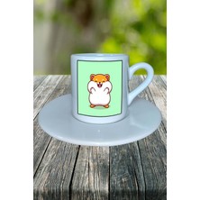 Hamster Baskılı Türk Kahvesi Fincanı Tabaklı Kişiselleştirilebilir Model 3