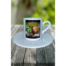 World Of Warcraft Oyun Baskılı Türk Kahvesi Fincanı Tabaklı Kişiye Özel Model 3