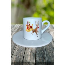 Yılbaşı  Baskılı Türk Kahvesi Fincanı Kişiye Özel Model 37