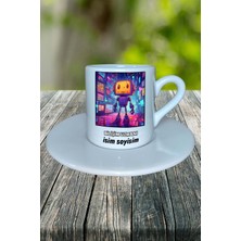 Bilişim Uzmanı Meslek Baskılı Türk Kahvesi Fincanı Tabaklı Kişiye Özel Model 6