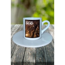 The Walking Dead Oyun Baskılı Türk Kahvesi Fincanı Tabaklı Kişiye Özel Model 1
