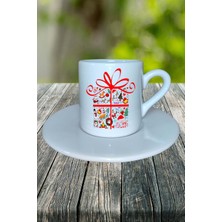 Yılbaşı  Hediye Paketi Baskılı Türk Kahvesi Fincanı Kişiye Özel Model 38