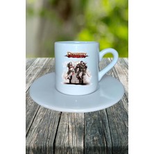 Divinity Oyun Baskılı Türk Kahvesi Fincanı Tabaklı Kişiye Özel Model 1