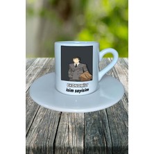 Ekonomist Meslek Baskılı Türk Kahvesi Fincanı Tabaklı Kişiye Özel Model 7