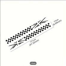 Union Jack Kareli Yan Şerit Araba Sticker (171X17 Cm)
