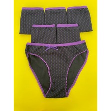Tutku Kadın Puantiyeli Bikini Külot 6'lı Paket-Siyah