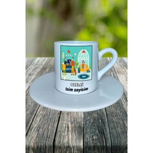 Otelci Meslek Baskılı Türk Kahvesi Fincanı Tabaklı Kişiye Özel Model 2