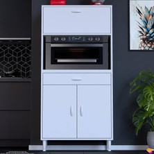 Modilayn Vio (85X163,4X32.5 Cm) Çekmeceli, Kapaklı, Ekmeklikli. Mini/midi Mikrodalga Mutfak Dolabı