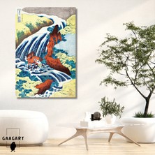 Tekli Dikey Kanvas Tablo Ünlü Eserler Katsushika Hokusai The Yoshitsune