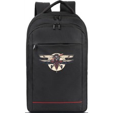 Klasik Uçak Baskılı Sırt Çantası Pilot - Havacı - Uçak Tutkunu Hediye