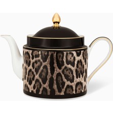 Leopardo Motifli  Porselen Çaydanlık