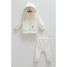 Caramell Cute Fly Kapşonlu Ikili Takım - Ekru