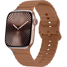 Apple Watch 42MM 44MM 45MM S10 46MM Ultra 49MM Uyumlu Dalga Desenli Tokalı Yumusaş Silikon Kordon
