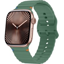 Apple Watch 42MM 44MM 45MM S10 46MM Ultra 49MM Uyumlu Dalga Desenli Tokalı Yumusaş Silikon Kordon