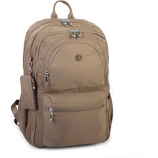 Nas Bag Unisex Büyük Boy Hafif Çok Gözlü Sırt Çantası Haki