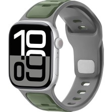 Apple Watch 42MM 44MM 45MM S10 46MM Ultra 49MM Çift Renkli Spor Silikon Kordon Nefes Alabilir