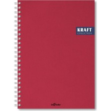 Color 2017105/2 Kraft Defter Sert Kapaklı, Spiralli, 1.hamur Kağıt, 200 Sayfa, Bordo