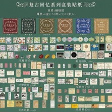 Vintage Anılar Temalı 6 Adet Sticker Kutu Seti - Bullet Journal