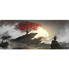 Porge Pro Gaming Mouse Pad 90X40 Samurai Mouse Pad Xxl Büyük Oyuncu Mousepad Kenar Dikişli Yıkanabilir Speed Mause Pad