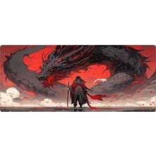 Porge Pro Gaming Mouse Pad 90X40 Samurai Mouse Pad Xxl Büyük Oyuncu Mousepad Kenar Dikişli Yıkanabilir Speed Mause Pad