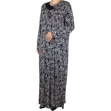 Kadın Desenli Oskar Kumaş Kulplu Elbise Anne4