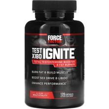 Force Factor Test X180 Ignite – Erkeğe Özel Günlük Takviye, Enerji ve Dayanıklılık Için (120 Kapsül)