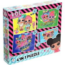 LOL7627 Laço Kids L.O.L. 4'ü1 Kutuda Puzzle / 6+12+16+25 Parça Puzzle