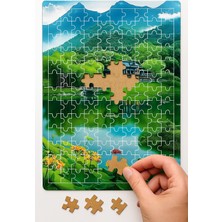 Dudu Gift 140 Parça Ahşap Puzzle Tablo. 25 x 35  cm  Ölçülerinde. Askı Aparatı Ile. Kaliteli Uv Baskı Model-6
