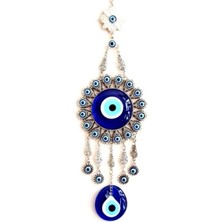 Yuvarlak Nikel Kaplamalı Zamak Döküm Nazar Boncuğu Duvar Süsü