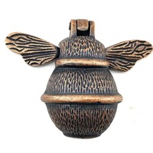 Buğz Antika Tarz Dekoratif Pirinç Arı Kapı Tokmağı, Taktak - Küçük, 123X150MM, Antik