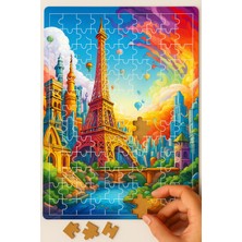 Dudu Gift 140 Parça Ahşap Puzzle Tablo. 25 x 35  cm  Ölçülerinde. Askı Aparatı Ile. Kaliteli Uv Baskı Model-14