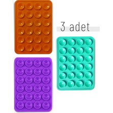 Cep Telefonu Sabitleyici Yapışkanlı Silikon Vantuz Üçlü Set