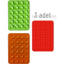 Cep Telefonu Sabitleyici Yapışkanlı Silikon Vantuz Üçlü Set