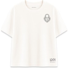 Kilitli Kalp Minimal Baskılı Şeker Oversize Tişört