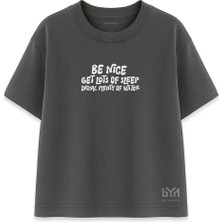 Be Nice Kadın Oversize Füme Tişört