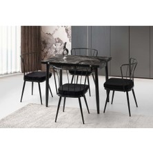 Yuvaset Home Mobilgen (Sadece Masa) Siyah Mermer 65+65 Kıvılcım Açılabilir Masa