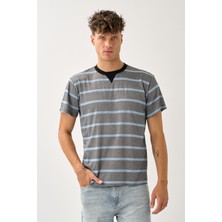 Bisiklet Yaka Çizgili Erkek T-Shirt