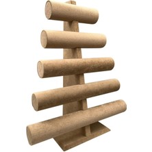 Süet Kumaş Sütlü Kahve Renk Beş Kademeli 45/34 cm Bileklik-Saat Sergileme Standı