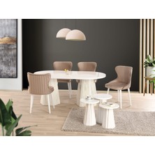 Yuvaset Home Uyar (Sadece Masa) Beyaz Piramit Ayak 90*160 Pota Sabit Masa