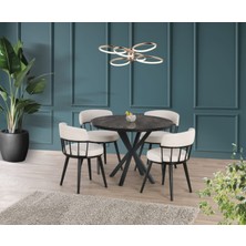 Yuvaset Home Uyar (Sadece Masa) Irony Ahtapot Metal Ayak 100*100 Pota Sabit Masa