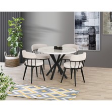 Yuvaset Home Uyar (Sadece Masa) Marmo Ahtapot Metal Ayak 100*100 Pota Sabit Masa