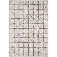 Bespoky Urgenc Bej Çizgili Etnik Modern Desenli Makinada Yıkanabilir Hav Toz Vermez Leke Tutmayan Kaymaz Taban Dijital Makine Baskı Salon Yolluk Mutfak Halı