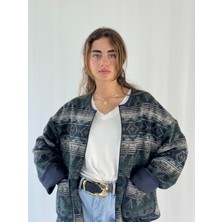 Retrobird Tasarım Mevsimlik Ince Ceket Kadın Lacivert