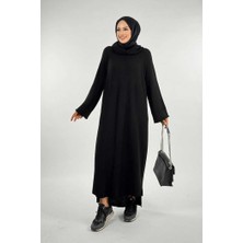 Boğazlı Triko Elbise 18209 Siyah