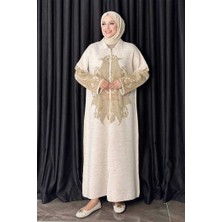 Desenli Fermuarlı Triko Hırka 18320 Taş