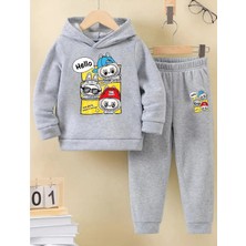 Kışlık Kız Erkek Çocuk Eşofman Takımı 5 6 7 8 9 10 11 12 Yaş Labubu