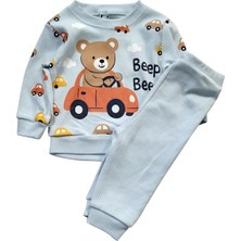 Raporlu Ayıcık-Araba Desenli Ikili Takım