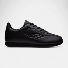 Lescon Neptun 6 Unisex Sneakers Spor Ayakkabı Siyah Suni Deri Düz Taban Konforlu Tasarım